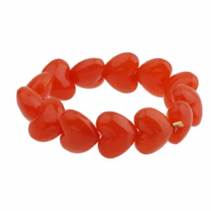 Hartjes armband, elastieken band.