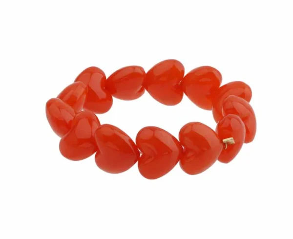 Hartjes armband, elastieken band.